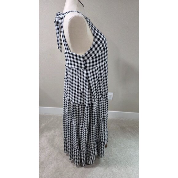 Torrid Black & White Gingham Sleeveless Maxi Dress With Bow Tie Back - Picture 5 of 13